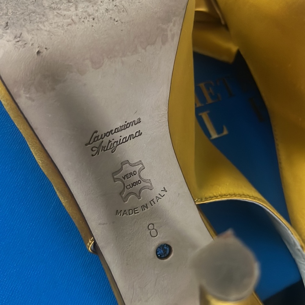 Something Bleu Saffron Colored Heels - image 2